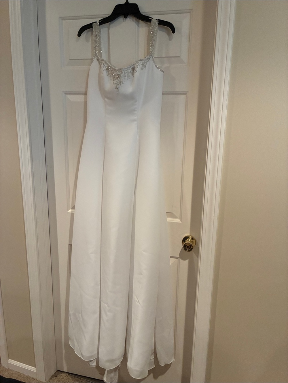 White Beaded Strap Formal Gown size 10 never worn